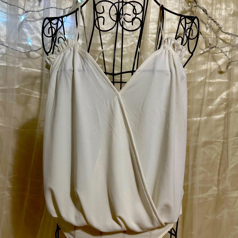 NWT Express Spaghetti Strap Ruffled Bodysuit